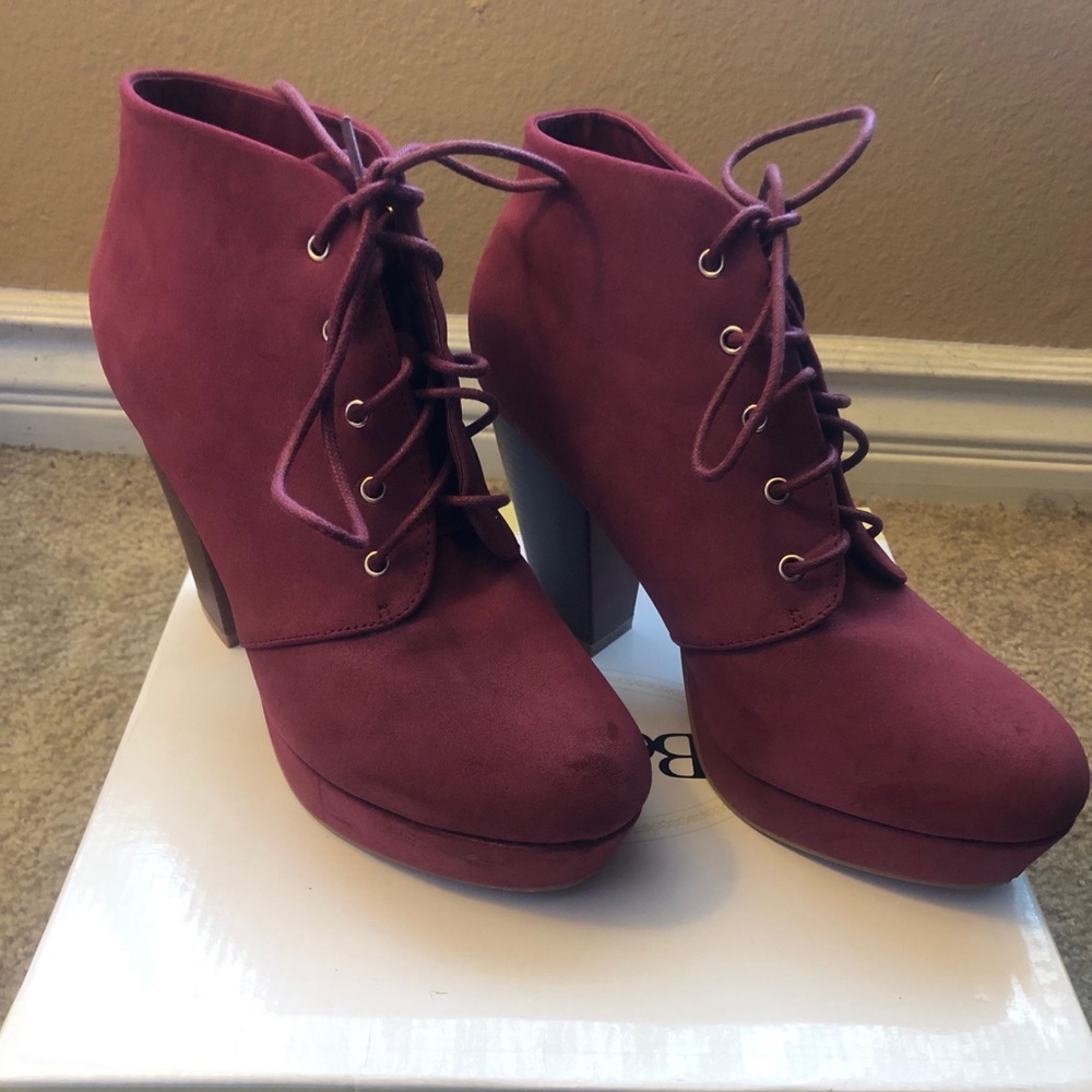 Wine colored booties